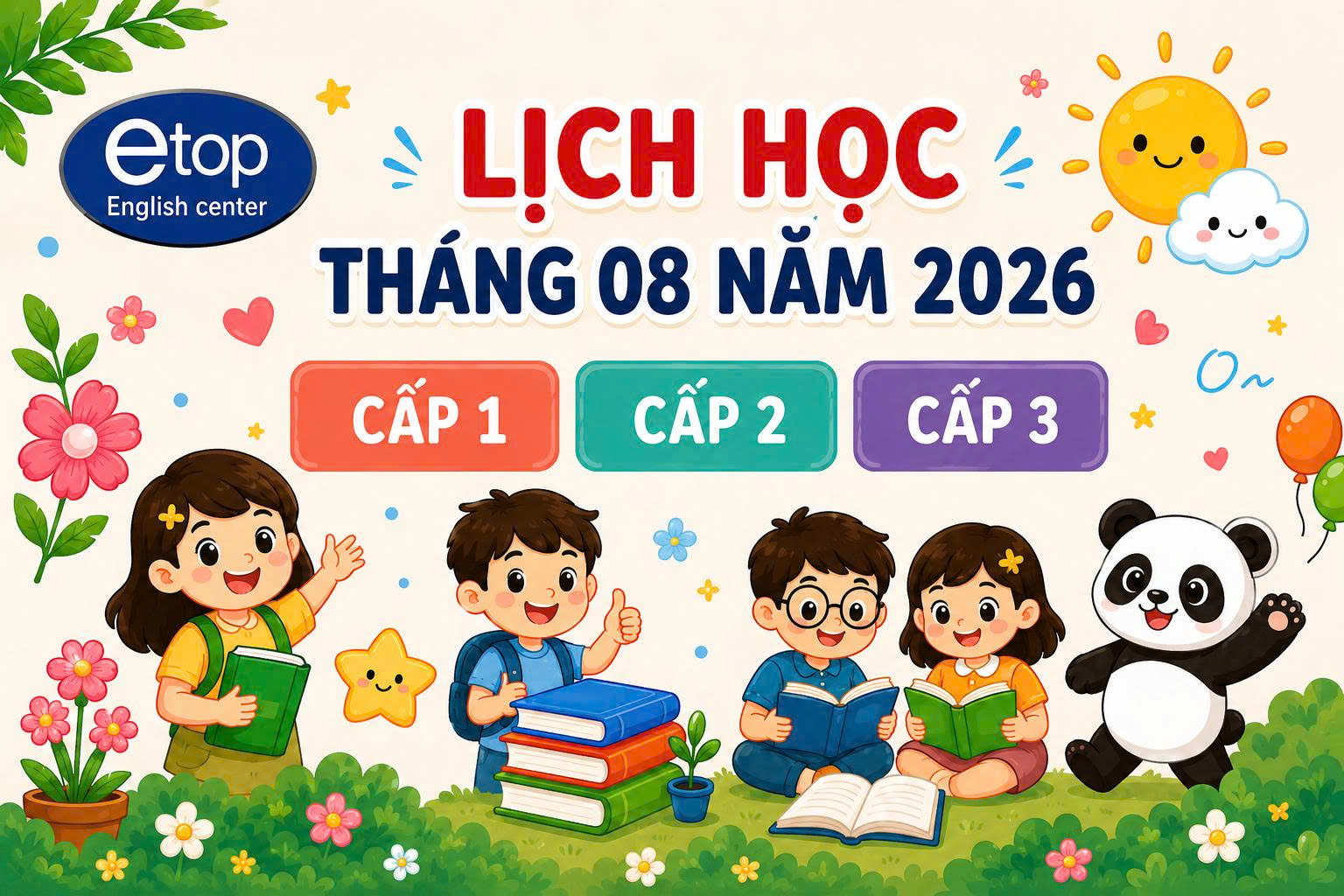 LỊCH HỌC THÁNG 08/2026 NĂM HỌC MỚI 2026 - 2027